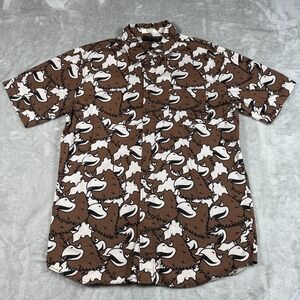Shake Junt Shirt Mens Large Eagle All Over Print Button Up Short Sleeve Skate